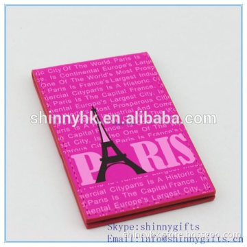 Custom made PU folding medium pocket compact mirror